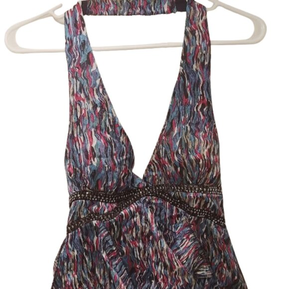 Baby doll empire waist halter dress with ruching skirt bottom - Picture 3 of 16